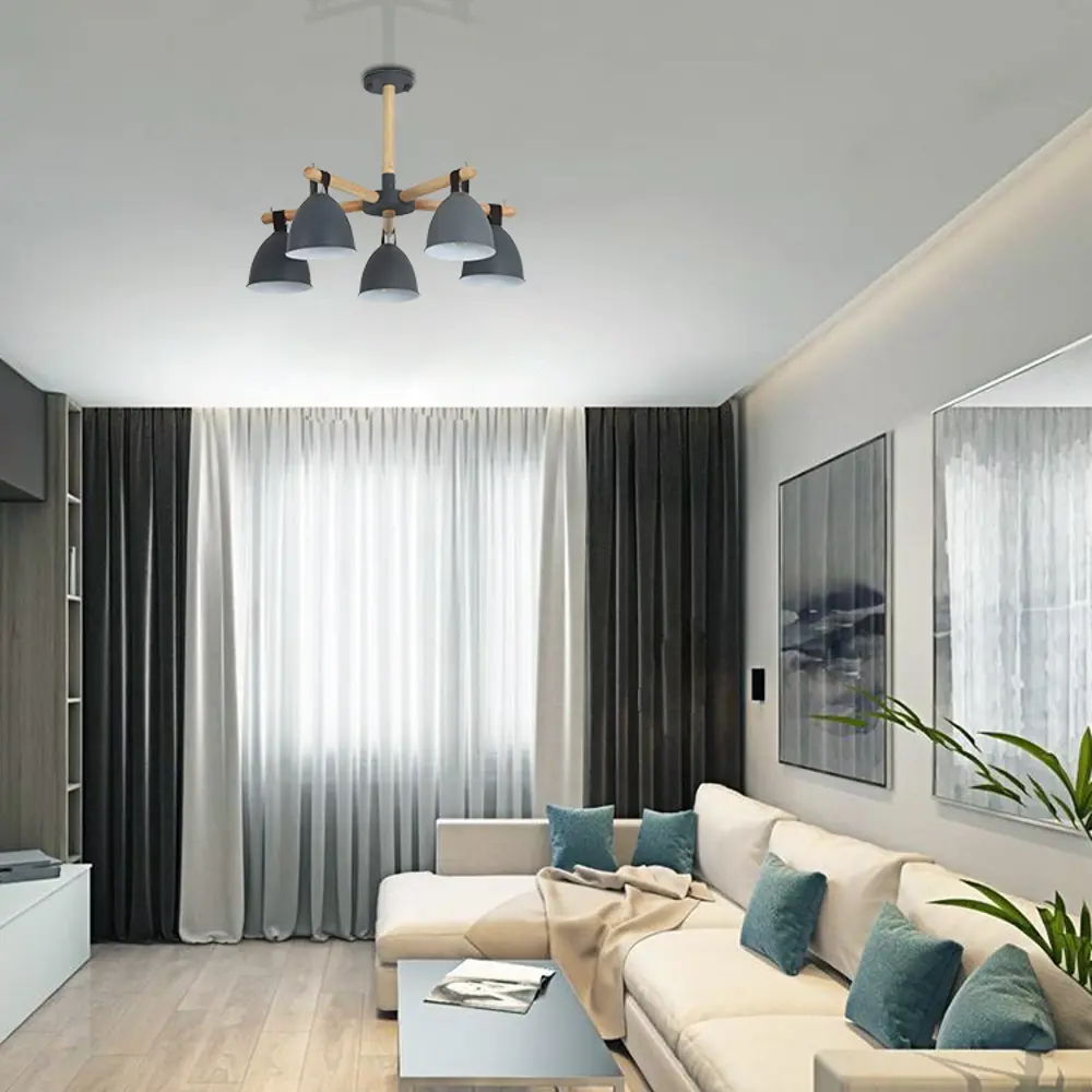 Люстра на штанге Lamplandia Decize Grey L1467, 5 ламп, 17 м², цвет серый STLM-2062588 - Вид №8