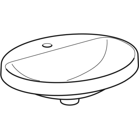 500.724.01.2 Встраиваемая раковина Geberit VariForm овальной формы, с полкой для отверстия под смеситель Geberit  - Вид №12
