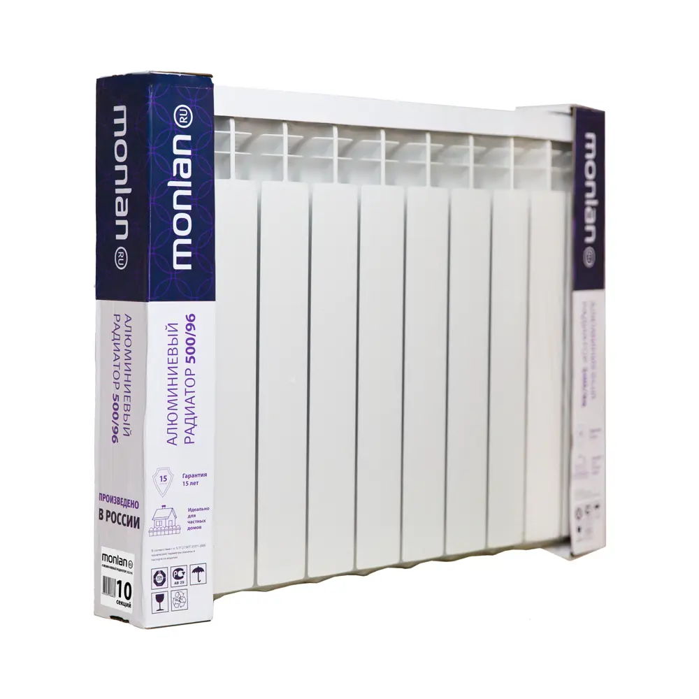 MONLAN Алюминиевый радиатор 10 секций белый для эффективного отопления 82735979 STLM-0939313 - Вид №3