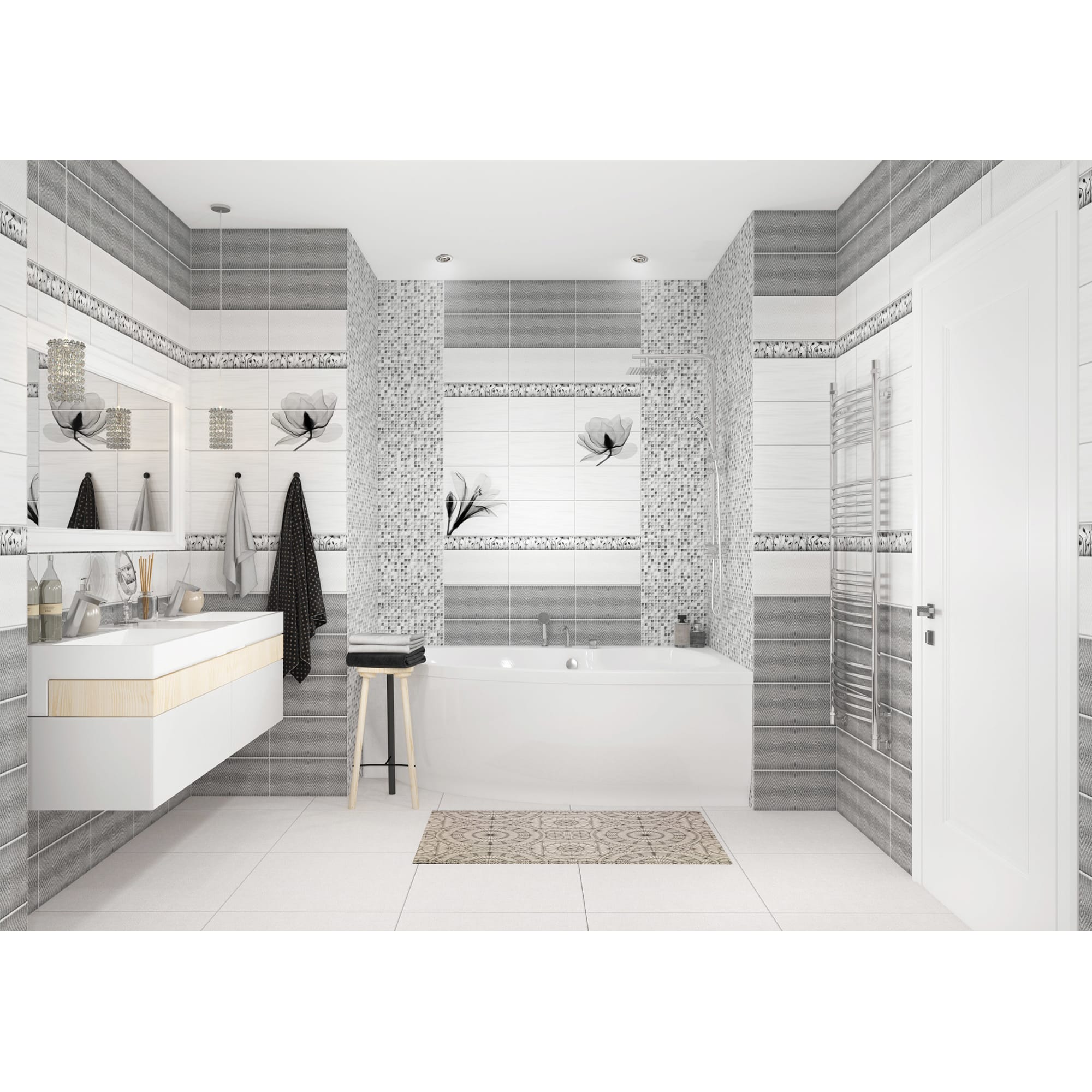 18759488 Панель ПВХ Нимфея фон 8 мм 2700х375 мм 1.013 м² Santreyd  - Вид №5