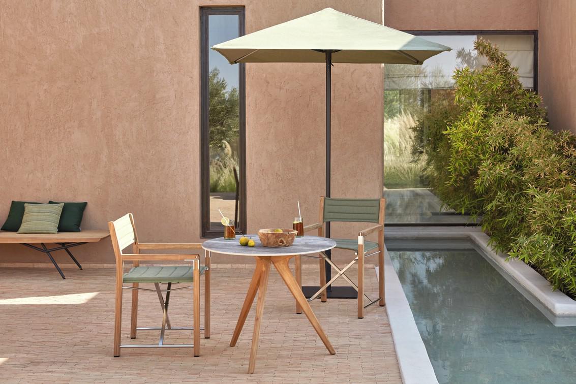 MNST1300 Зонтик teak центральный полюс teak 300x400 черный Manutti Umbrellas  - Вид №2