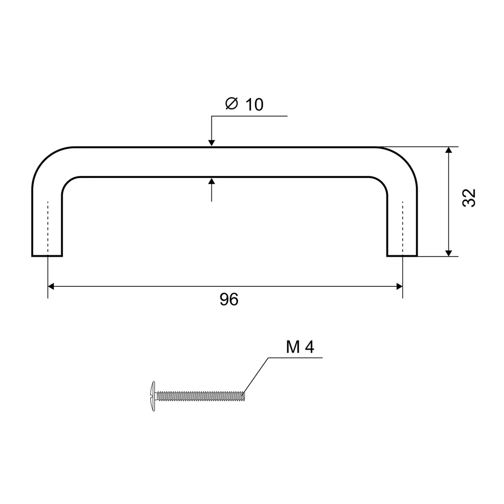 Мебельная ручка-скоба ADD10.96.PC 96 мм хром PALLADIUM STLM-2111134 - Вид №2