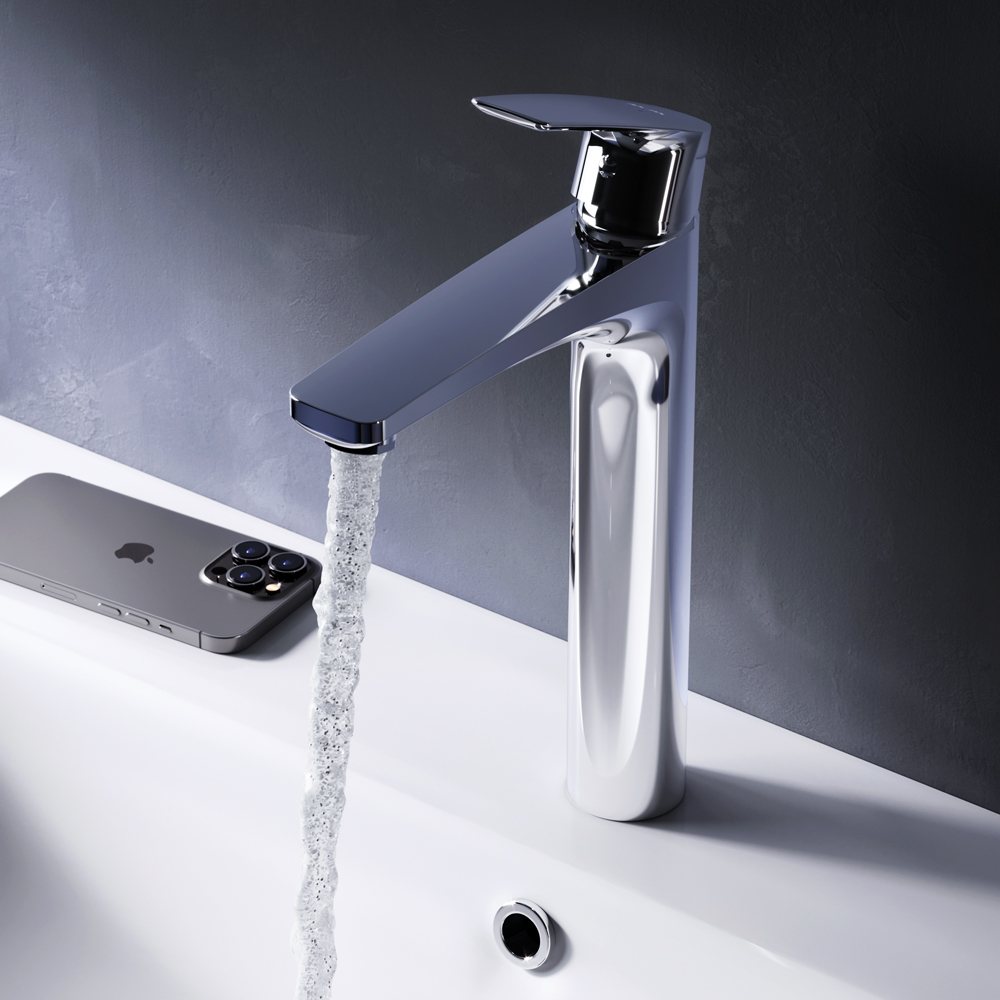 F90A92200 смеситель для умывальника излив 155 мм с д/к хром шт AM.PM Gem - Вид №1