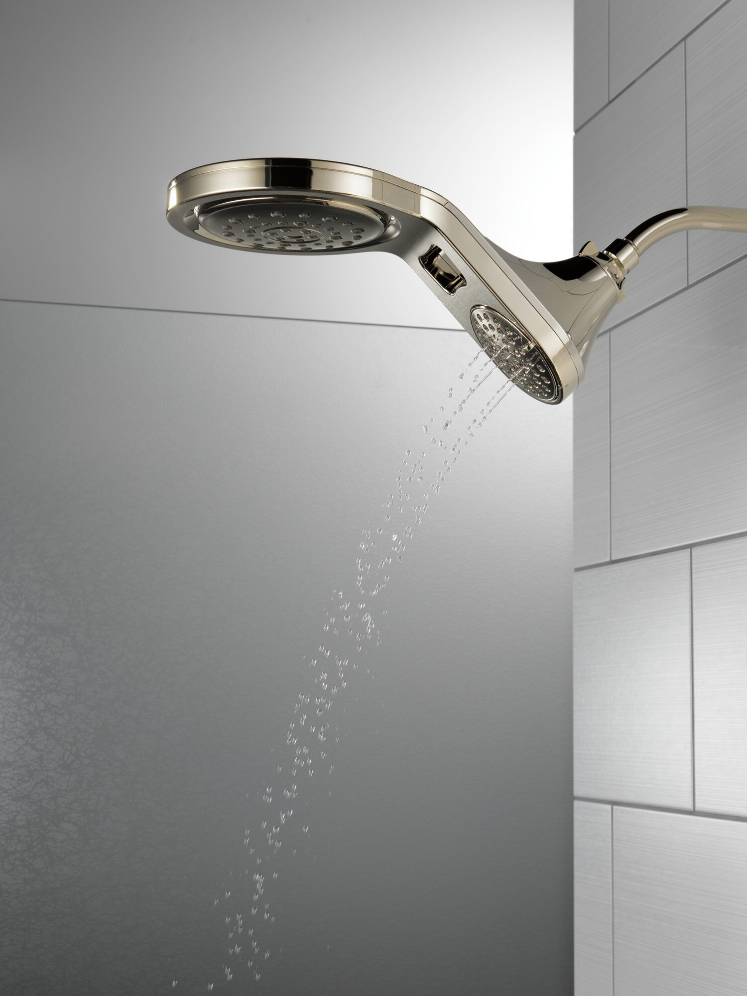 58580-PN-PK HydroRain® 5-настройка душевая лейка два в одном Delta Faucet Universal Showering Полированный никель  - Вид №10