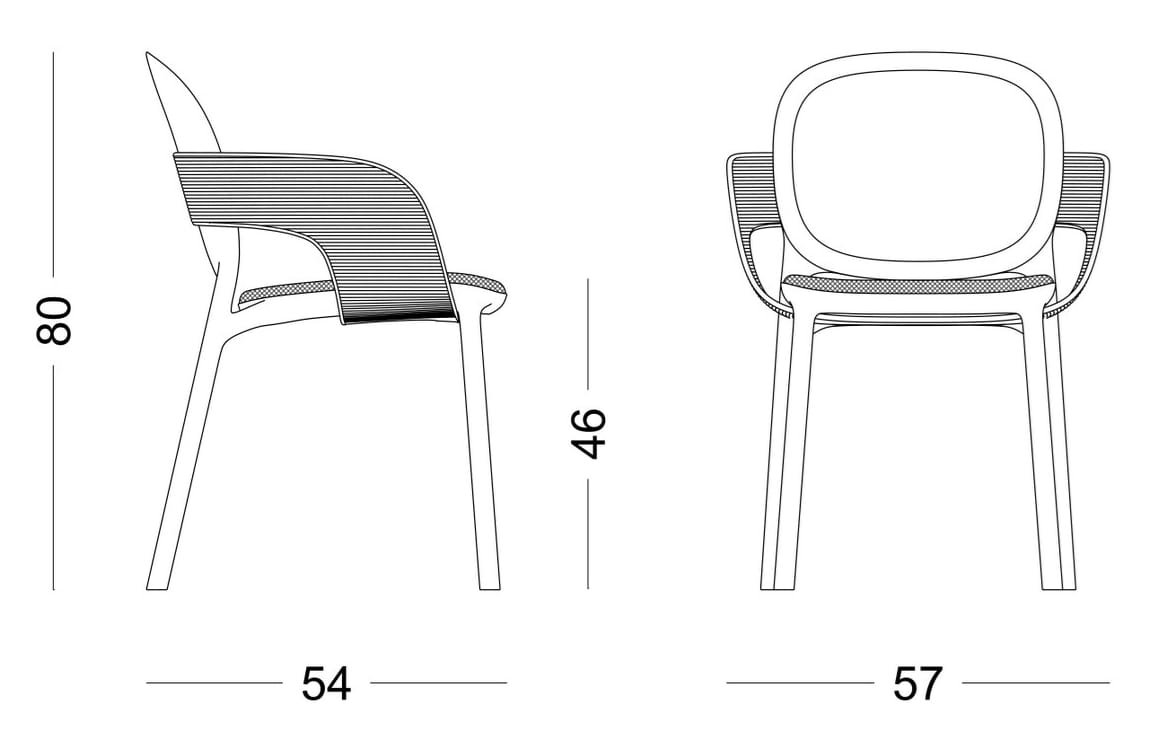 Стул из полипропилена с подлокотниками и встроенной подушкой S-CAB Hug ARCH-00013211 - Вид №2