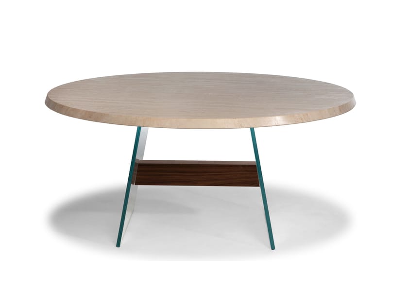 Круглый травертиновый стол Natuzzi Italia Phantom ARCH-00082874