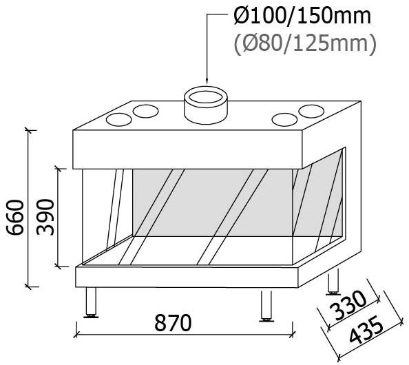 Metalfire Закрытый трехсторонний газовый камин Avenue plus sun-id-1502081 - Вид №2