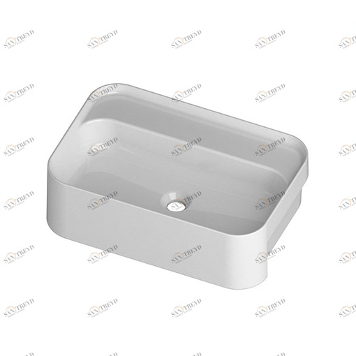 SL06040101 Полувстраиваемая раковина консольная 50 см белая Disegno Ceramica Slim 