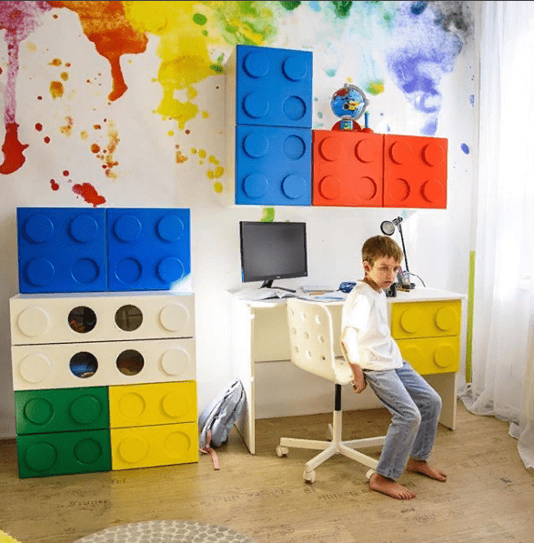 Комод детский малый с 2 ящиками и декором "Леголенд" МАНДАРИН ЛЕГОЛЕНД 178726 Розовый Santreyd  - Вид №6