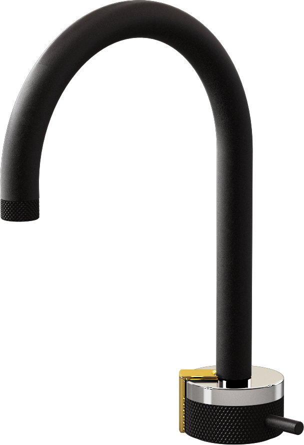 E-11502-R1PC-L2AU-BK Однорычажный прогрессивный смеситель для раковины - излив 16см GRAFF MOD+