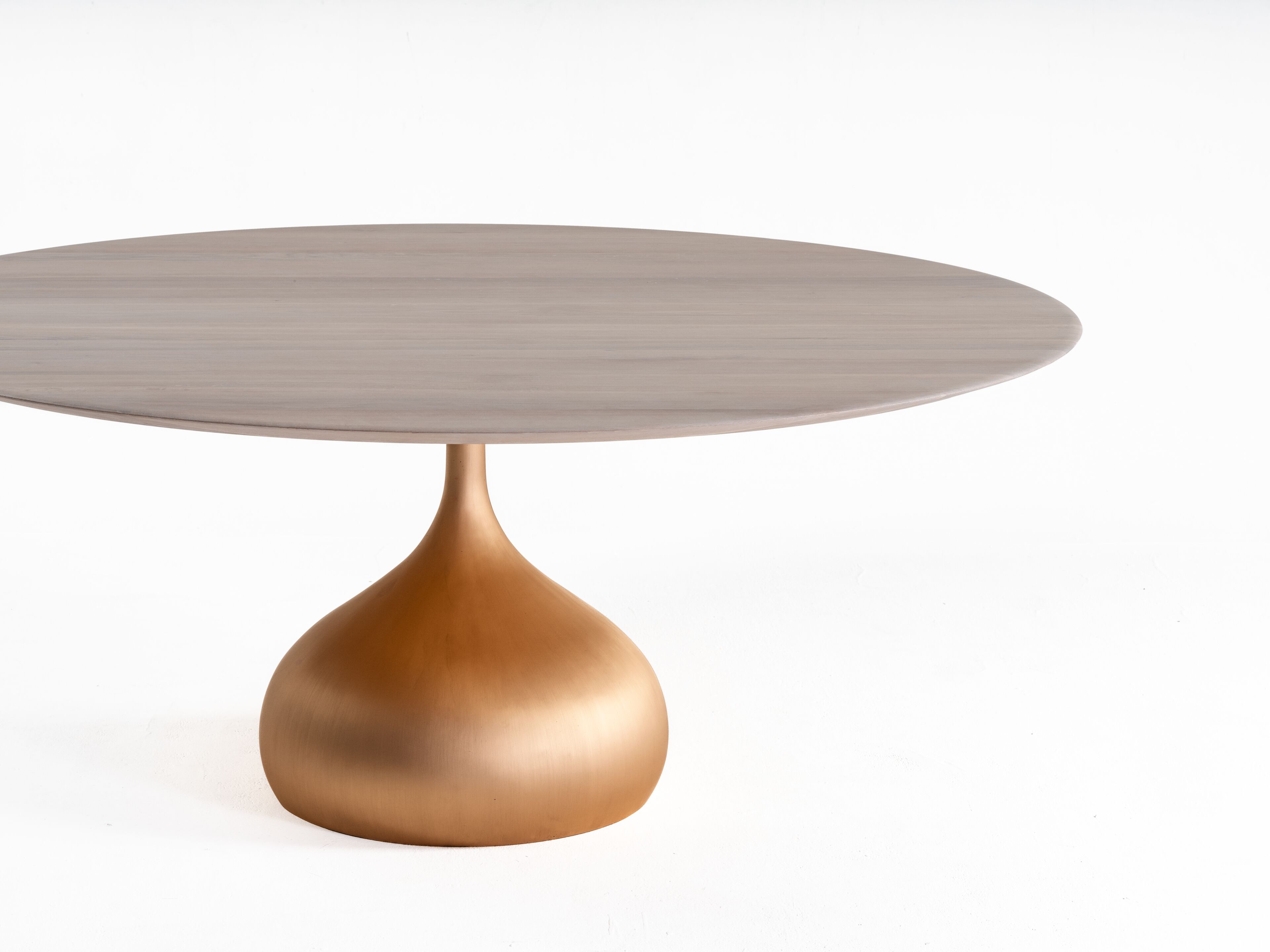 Круглый стол из бронзы и деревянная столешница DE PADOVA RAINDROPS ARCH-00130554 - Вид №2