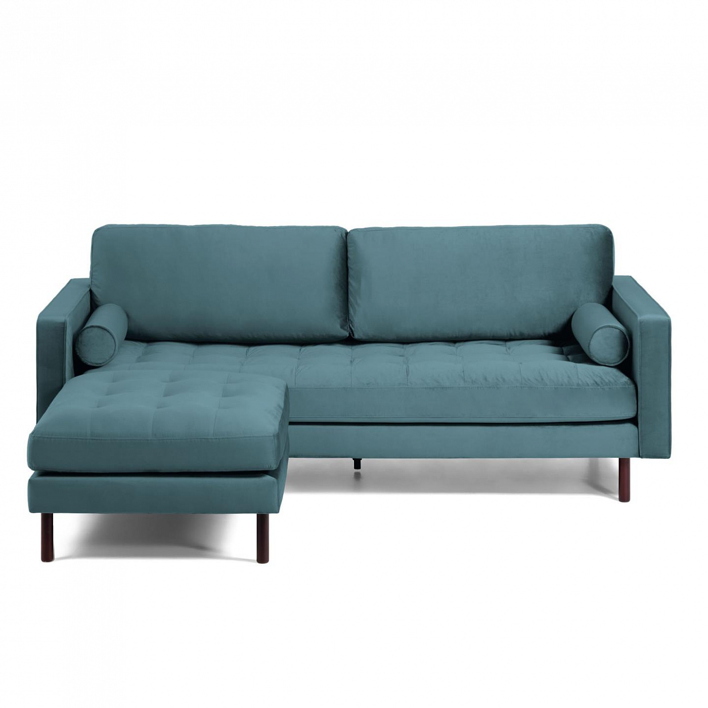 088105 BOGART Диван 3-местный бирюзовый бархат с пуфом 222 cm La Forma Debra - Вид №7