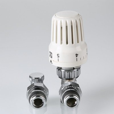 VT.045.NER.04 Комплект терморегулирующего оборудования для радиатора угловой с переходом на «евроконус» Valtec 1/2 x 3/4" («евроконус»)  - Вид №3