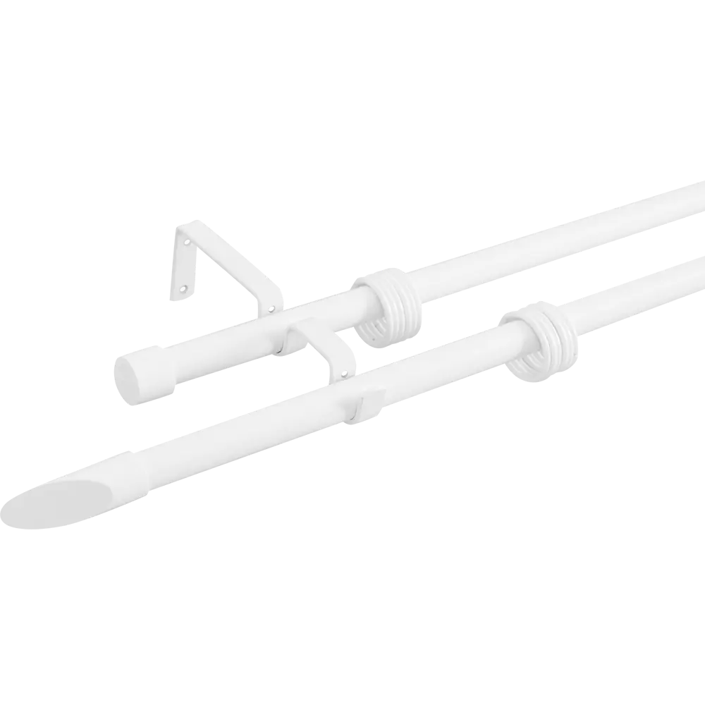 Карниз двухрядный раздвижной d19/16 мм наконечник скол 160-320 см цвет белый ORBIS STLM-2030725