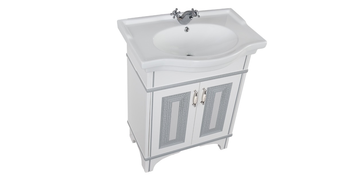 Комплект мебели Aquanet Валенса 70 белый краколет/серебро 00180460 - Вид №3