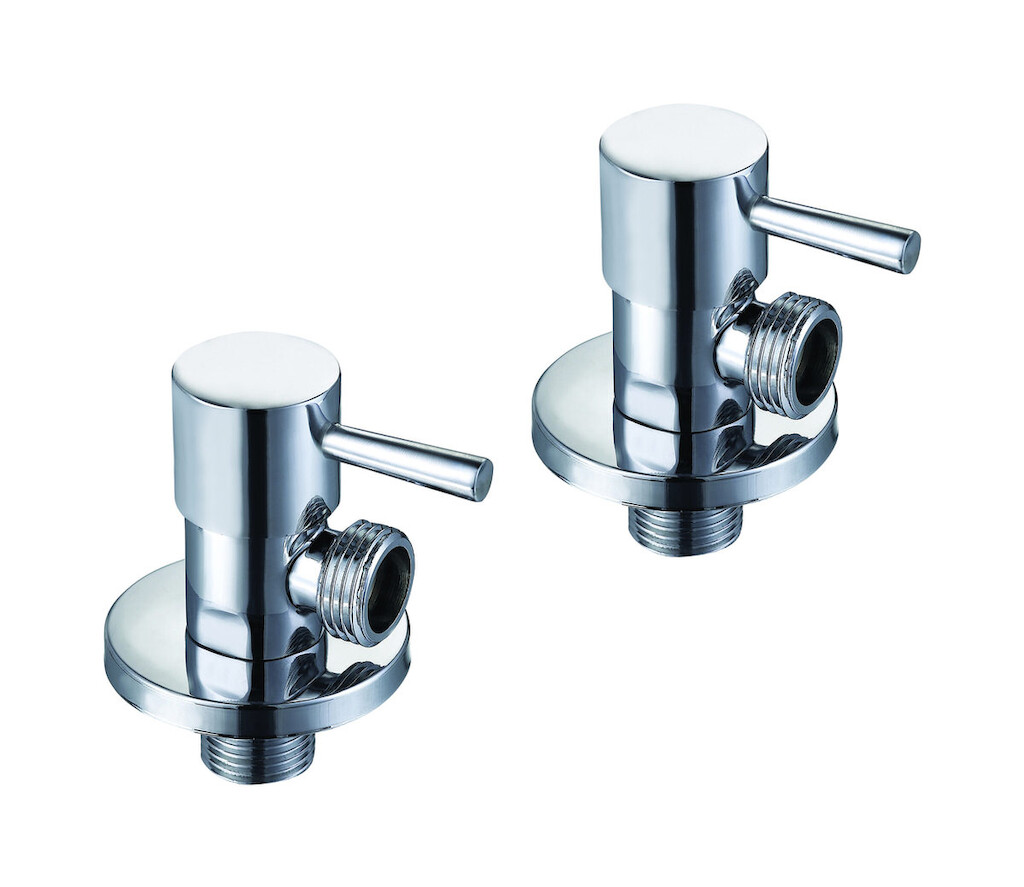 Пара круглых угловых кранов WE ARE IB sh036oo Brushed Black Chrome RICAMBI