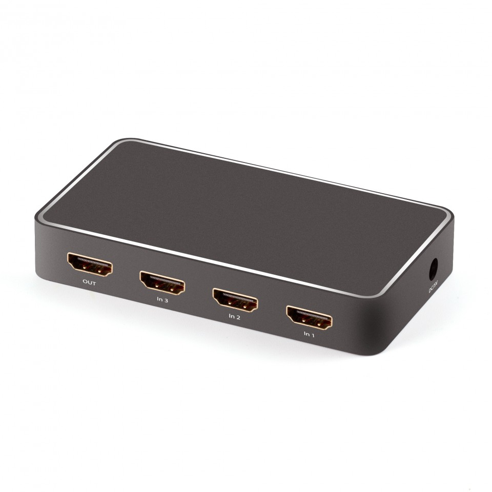 GL-vA17 переключатель hdmi v2.0+usb charge 3 к 1 серия greenline Greenconnect Santreyd  - Вид №2