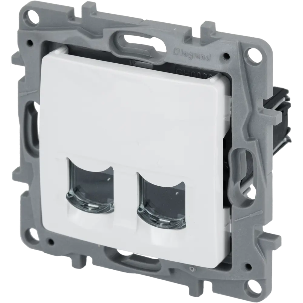 Розетка компьютерная двойная RJ45 категория 6 UTP - Legrand Etika - белый STLM-2183993 - Вид №1