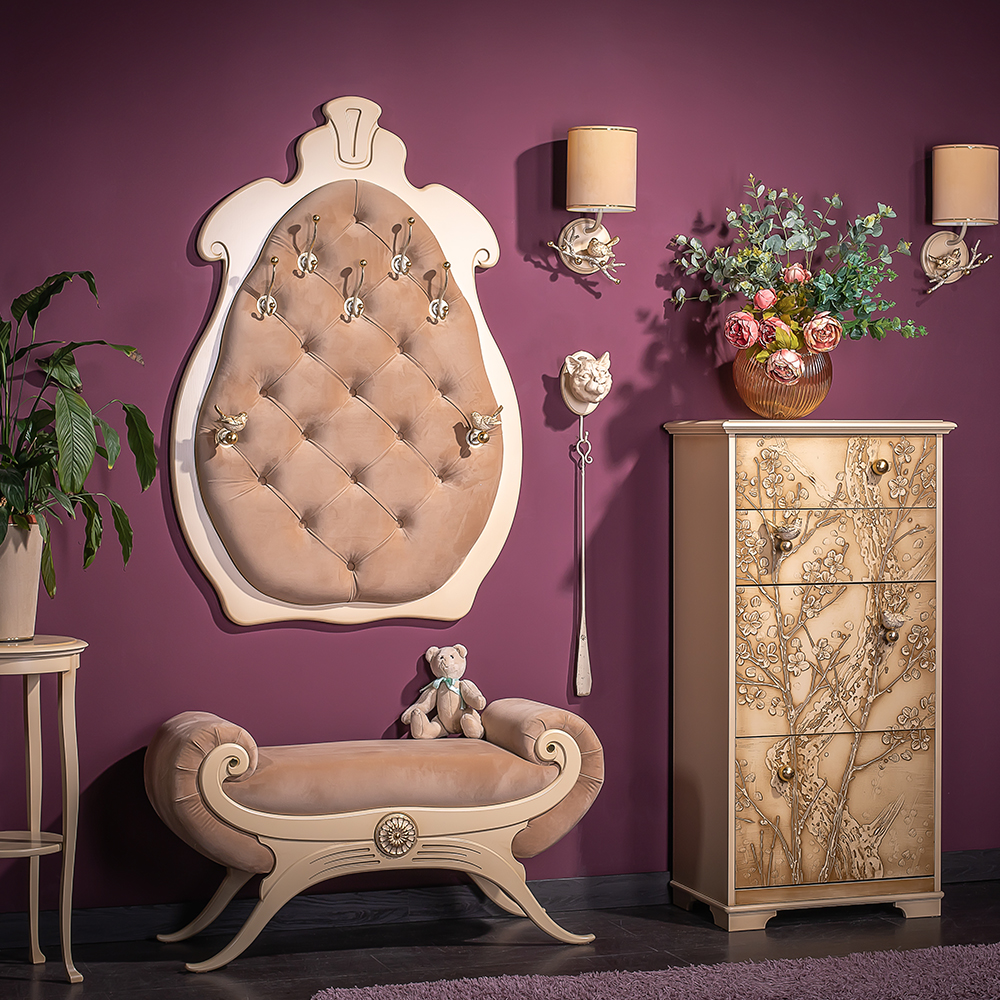 11554,11555 Настенная прихожая Квин Айвори Капучино BOGACHO 4627155816476, 4627155816339 - Вид №1