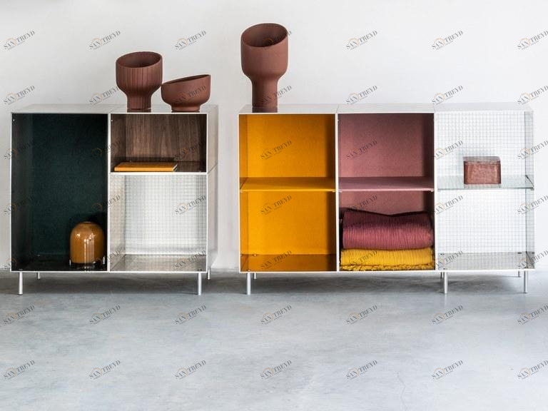 Atelier Belge Модульный открытый книжный шкаф из алюминия Totem sun-id-1478581