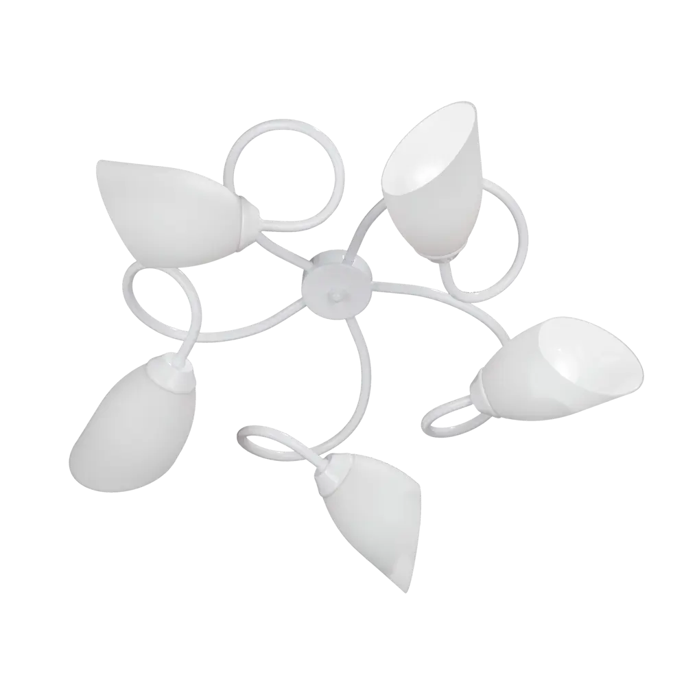 Люстра потолочная Vitaluce Кэтти 5 ламп 15м² Е14 цвет белый глянцевая STLM-2040388