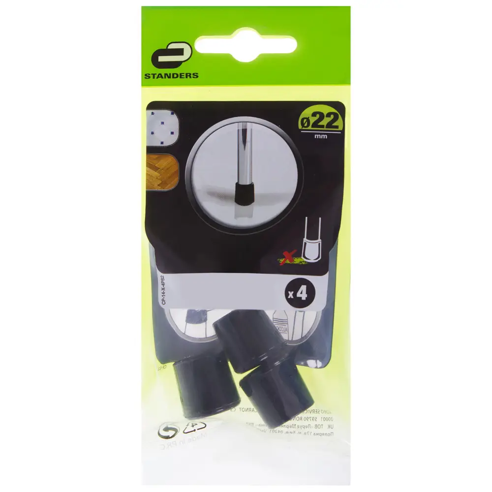 Насадки Standers 22 мм, круглые, пластик, цвет чёрные, 4 шт STLM-2197898 - Вид №2