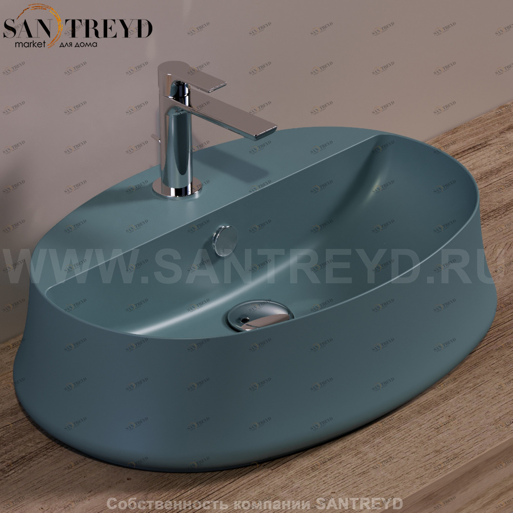 SH05NAVYMATT Накладная раковина на столешницу  овальная Simas Sharp