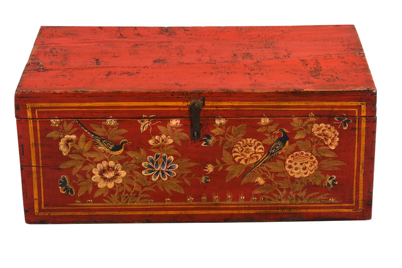FUBR002 Красная лакированная китайская шкатулка ijlbrown 