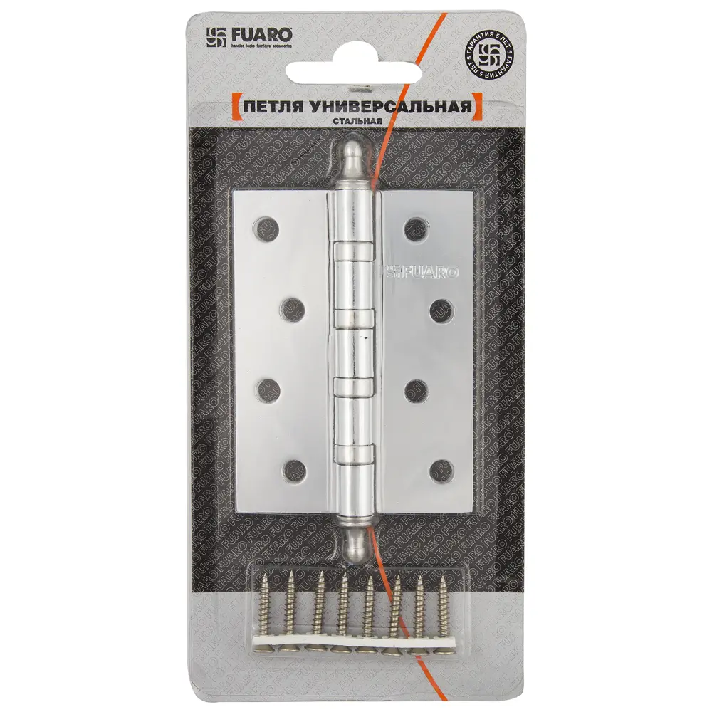 Петля универсальная Fuaro 4BB/А 100x75x2.5 мм сталь цвет хром STLM-2161332 - Вид №2