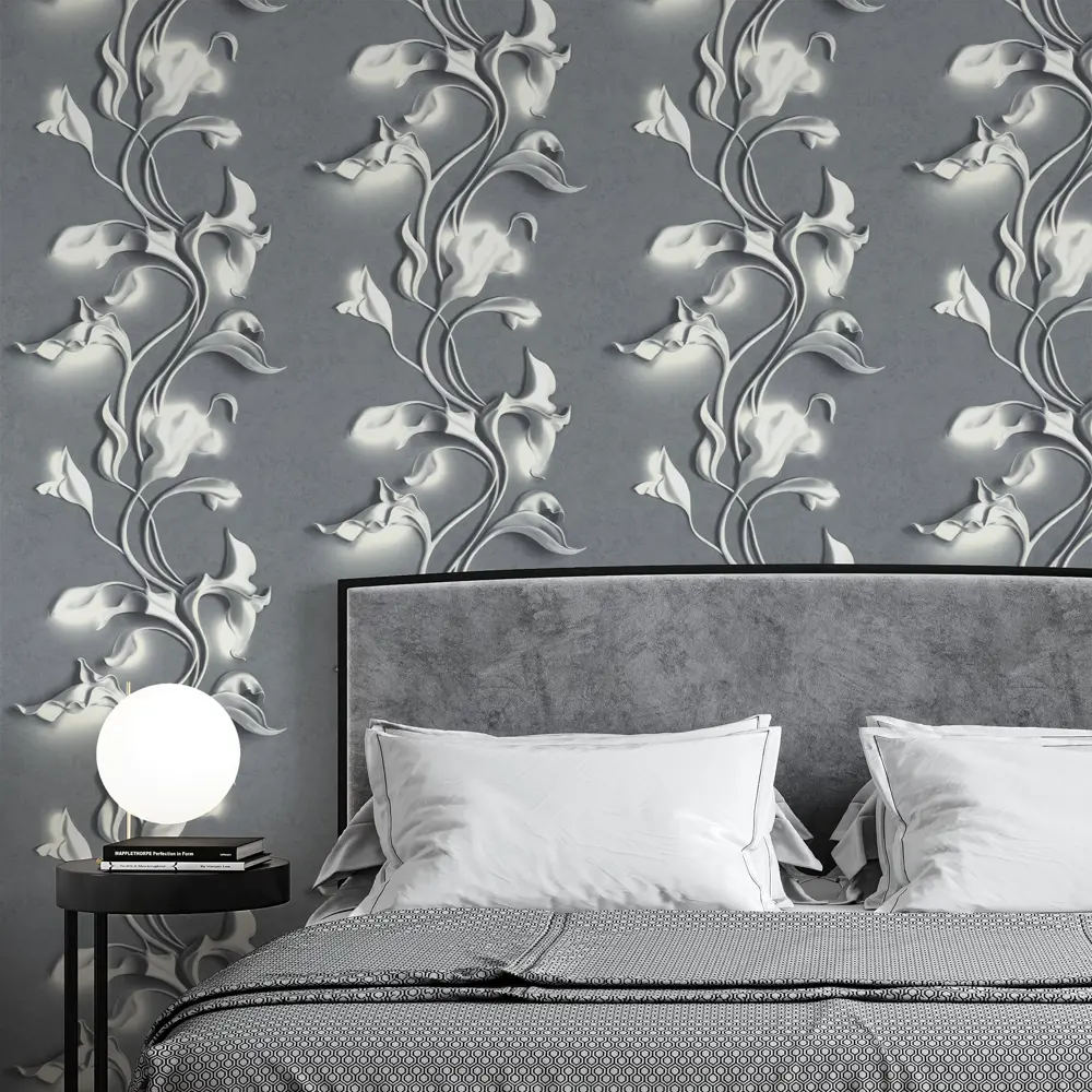 Обои флизелиновые Palitra Home Barelief темно-серые 1.06 м HC72275-41 STLM-2163125 - Вид №3