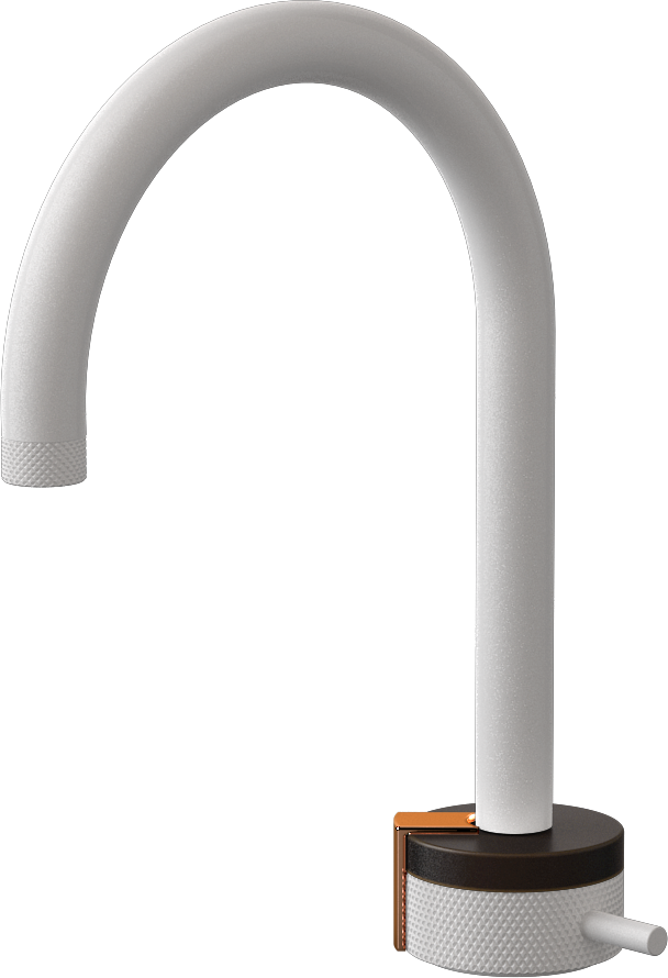 E-11502-R1OB-L2RG-WT Однорычажный прогрессивный смеситель для раковины - излив 16см GRAFF MOD+