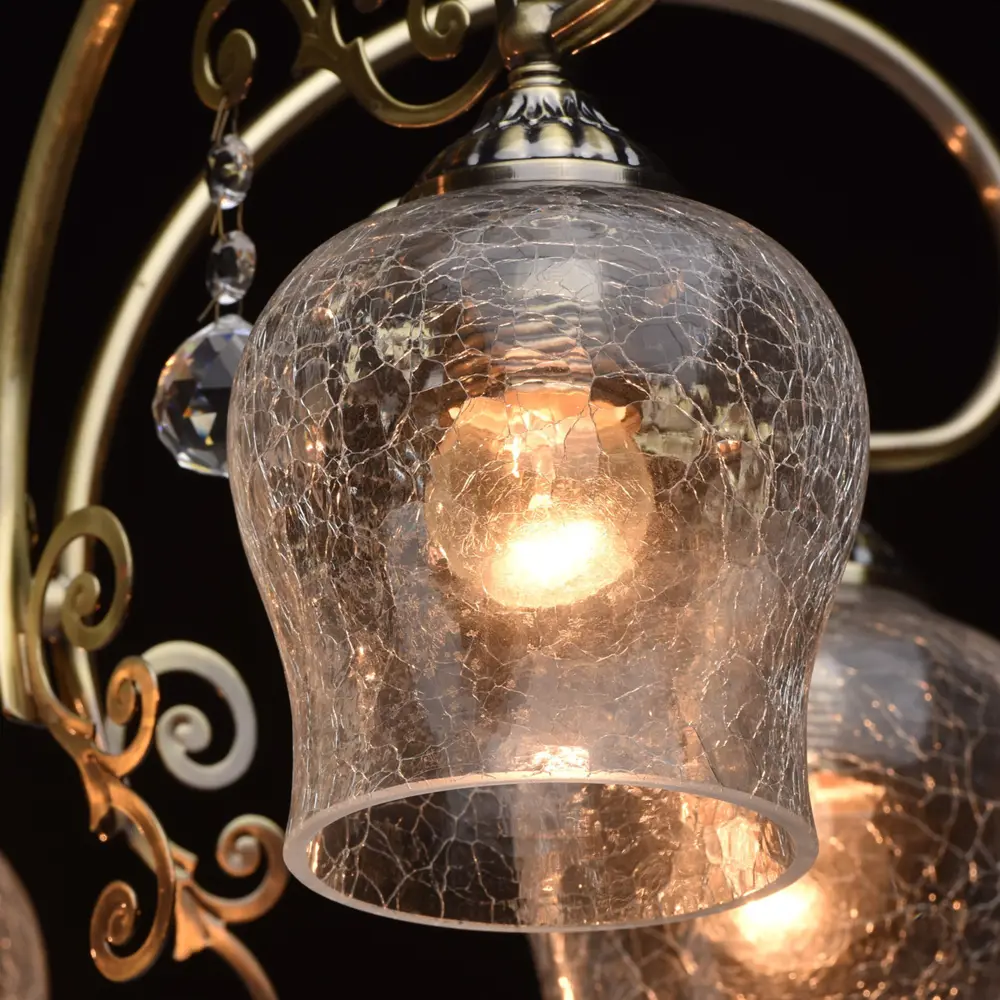 Люстра Моника 5xE27x60 Вт, металл/стекло, цвет бронза/прозрачный MW-Light STLM-2060605 - Вид №3