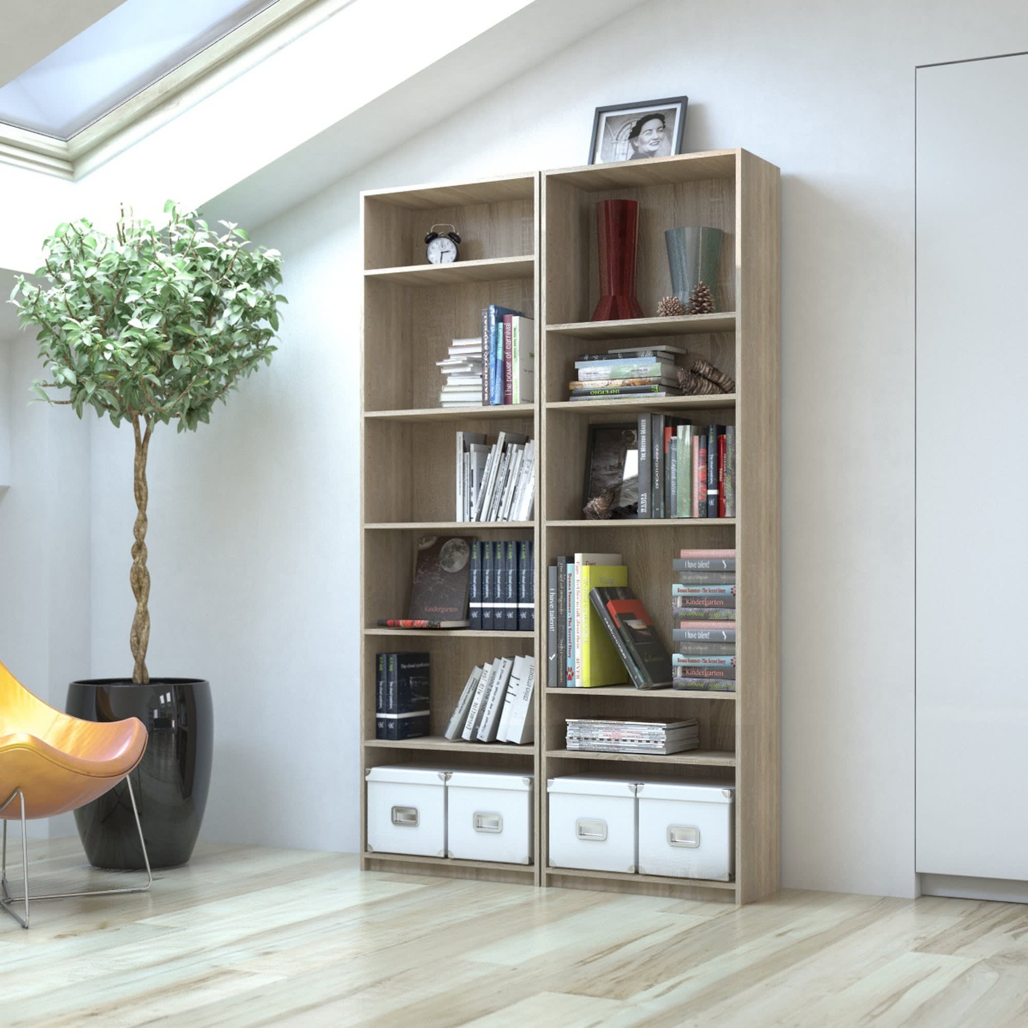 18142867 Стеллаж Кабуки 40x201x28 см, ЛДСП, цвет дуб сонома Santreyd  - Вид №1