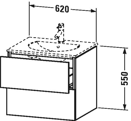 LC626108686 L-Cube Тумбочка подвесная Капучино глянцевый лак Duravit - Вид №1