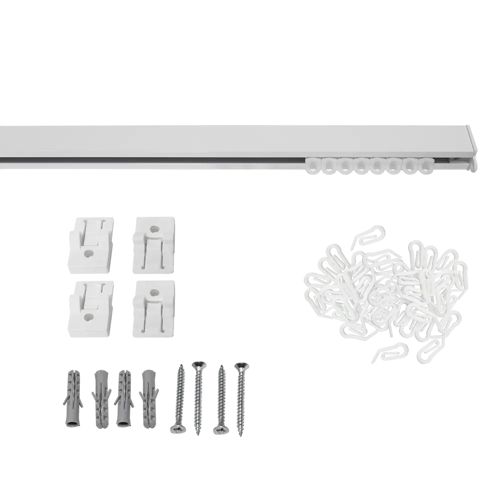 Шинный карниз однорядный KREAFORTA Pro 160 см алюминий цвет белый комплект STLM-2141340 - Вид №2