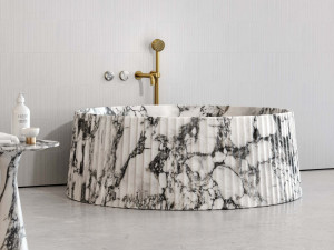 Круглая мраморная ванна Arabescato