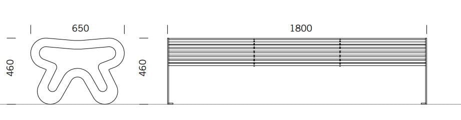 Скамья из нержавеющей стали без спинки BENKERT BANKE Siardo ARCH-00021227 - Вид №3