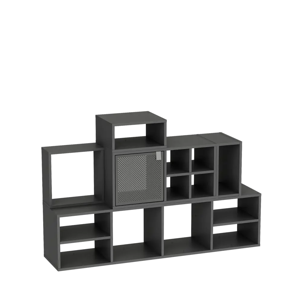 Дверь для стеллажа Spaceo Kub Paris 32x32 см металл цвет черный STLM-2097549 - Вид №12