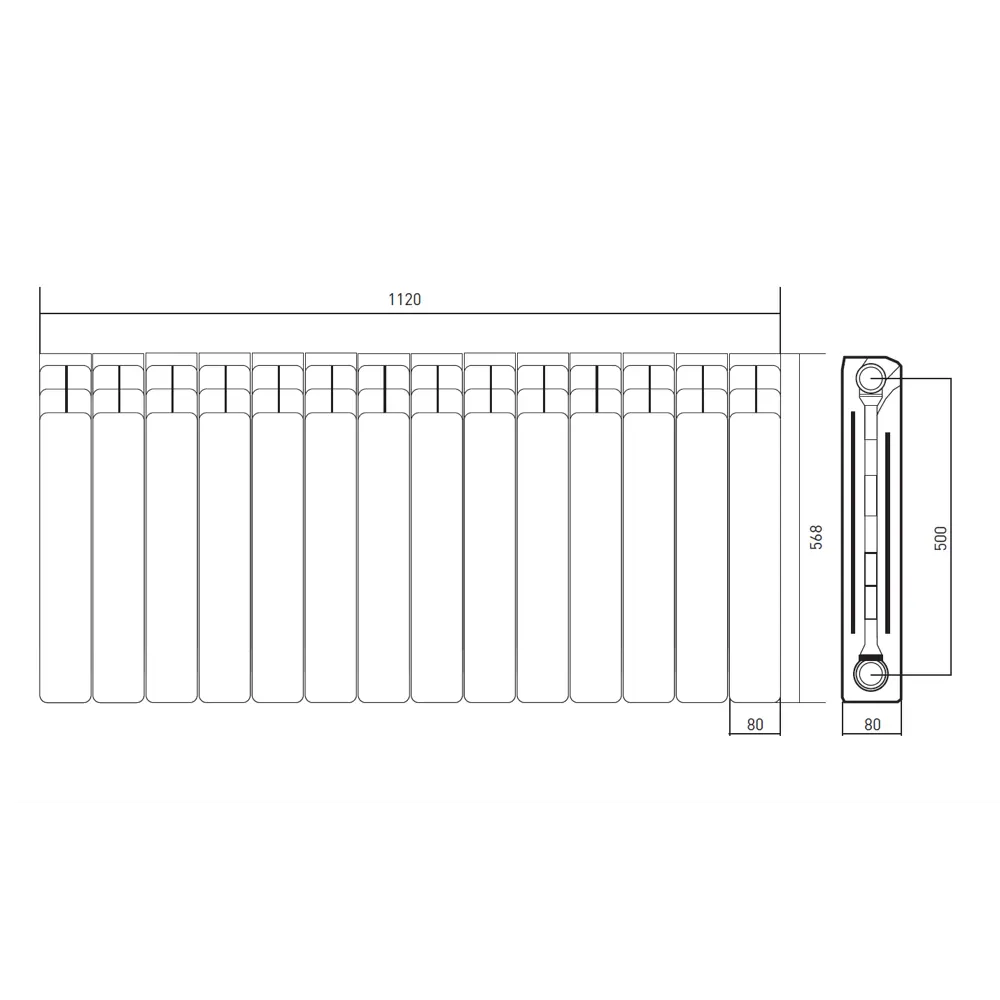 Биметаллический радиатор Equation 14 секций для эффективного обогрева 86565622 STLM-0070090 - Вид №9