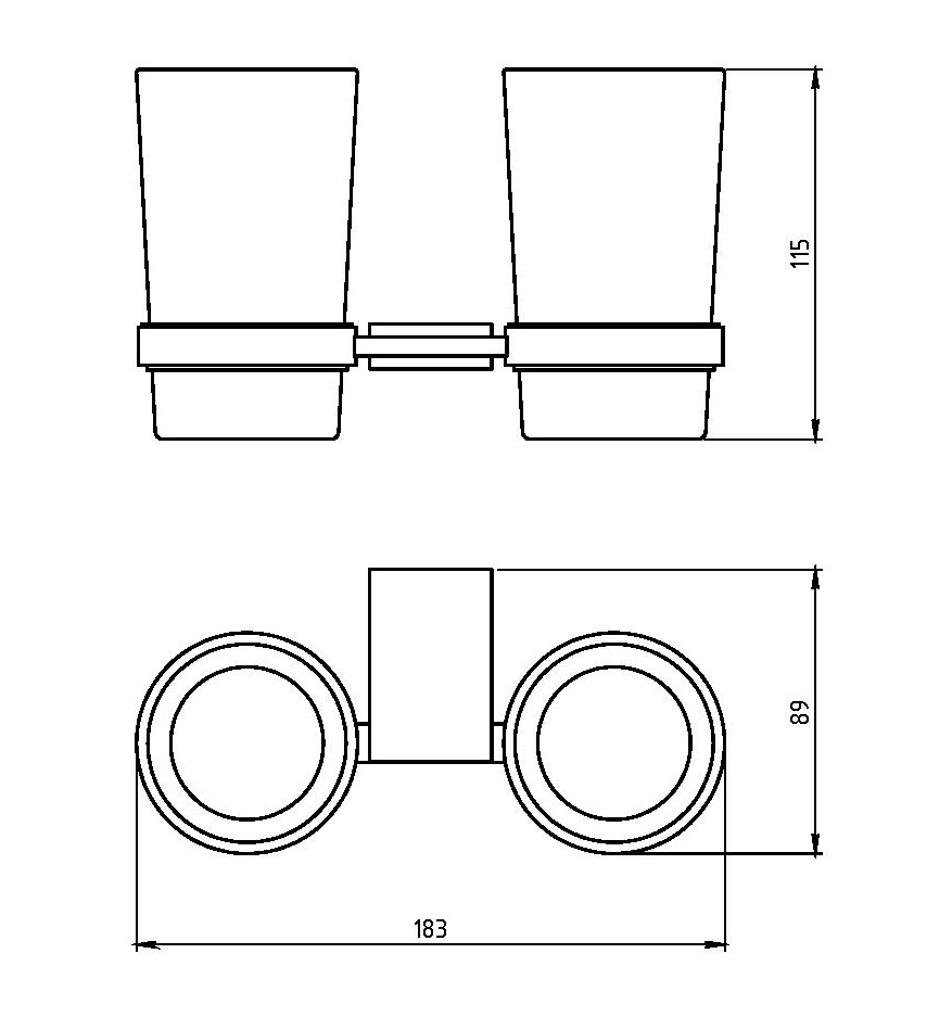 Двойной держатель стакана Novaservis Metalia 9 0957.0 хром 09570 - Вид №1