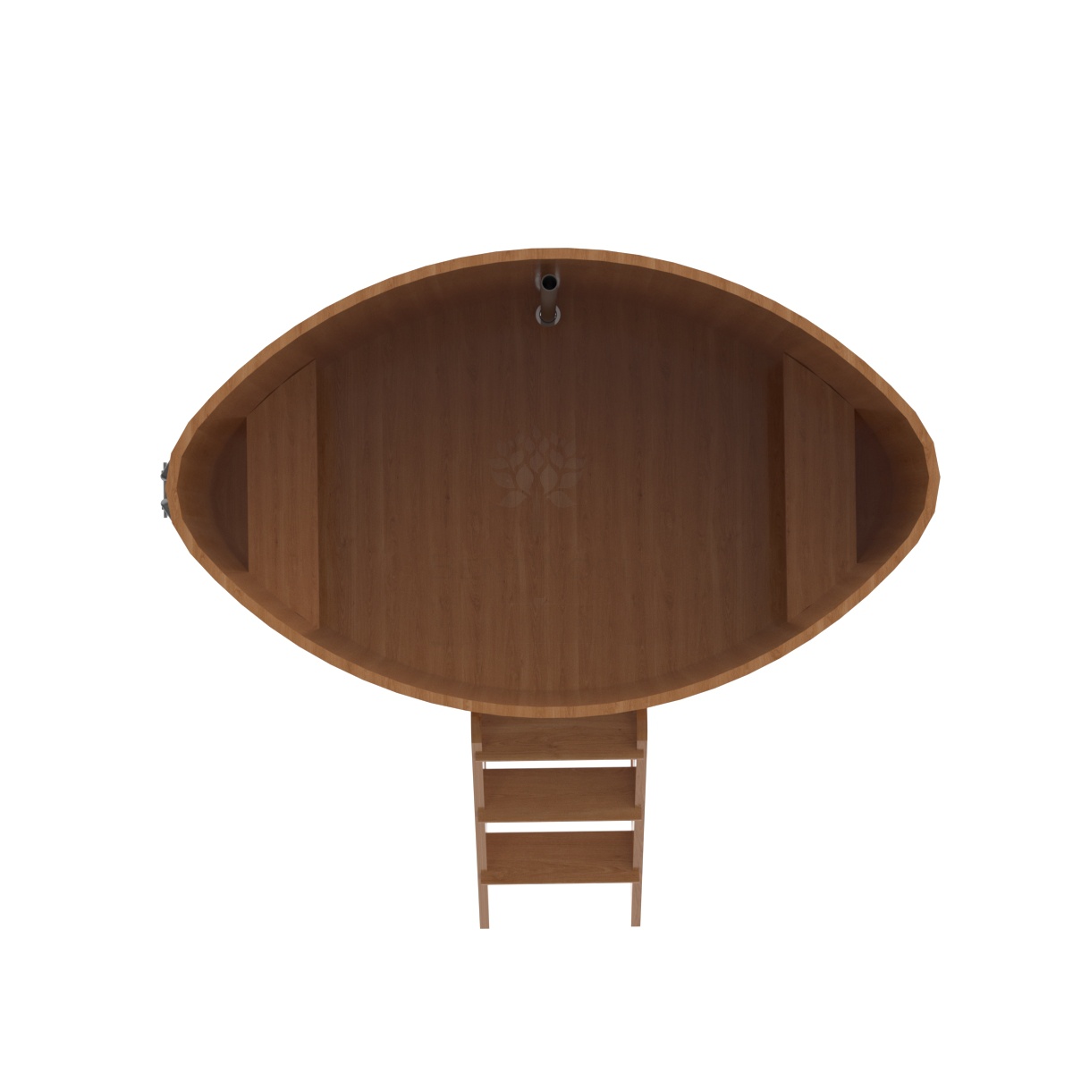 1330 Купель овальная из дуба 1,15х1,83х1,2 натуральная Alyarus  - Вид №4