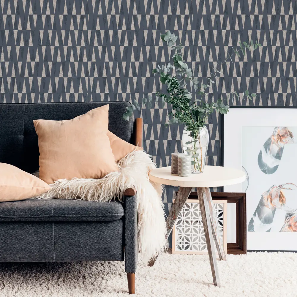 Обои флизелиновые Erismann Carat чёрные 1.06 м 12038-15 STLM-2088119 - Вид №2