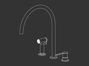 Однорычажный кухонный смеситель со съемным ручным душем