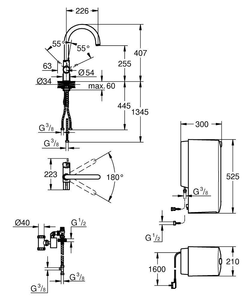 30079DC0 Комплект со смесителем для кухни Grohe GROHE Red суперсталь - Вид №1
