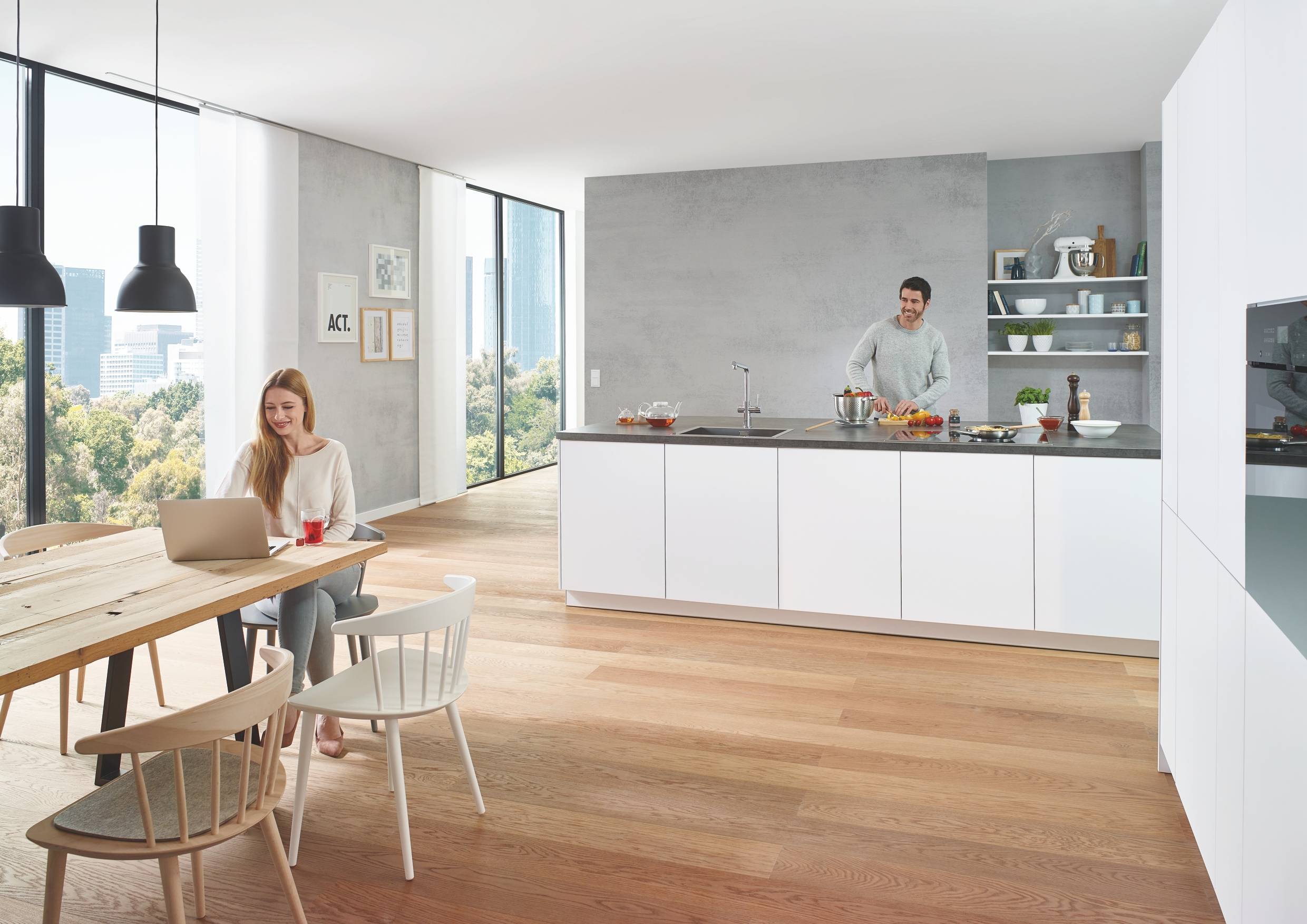 Комплект с вентилем для кухни GROHE Red Mono New, бойлер L-size, без функции смесителя, хром (30080001) - Вид №5