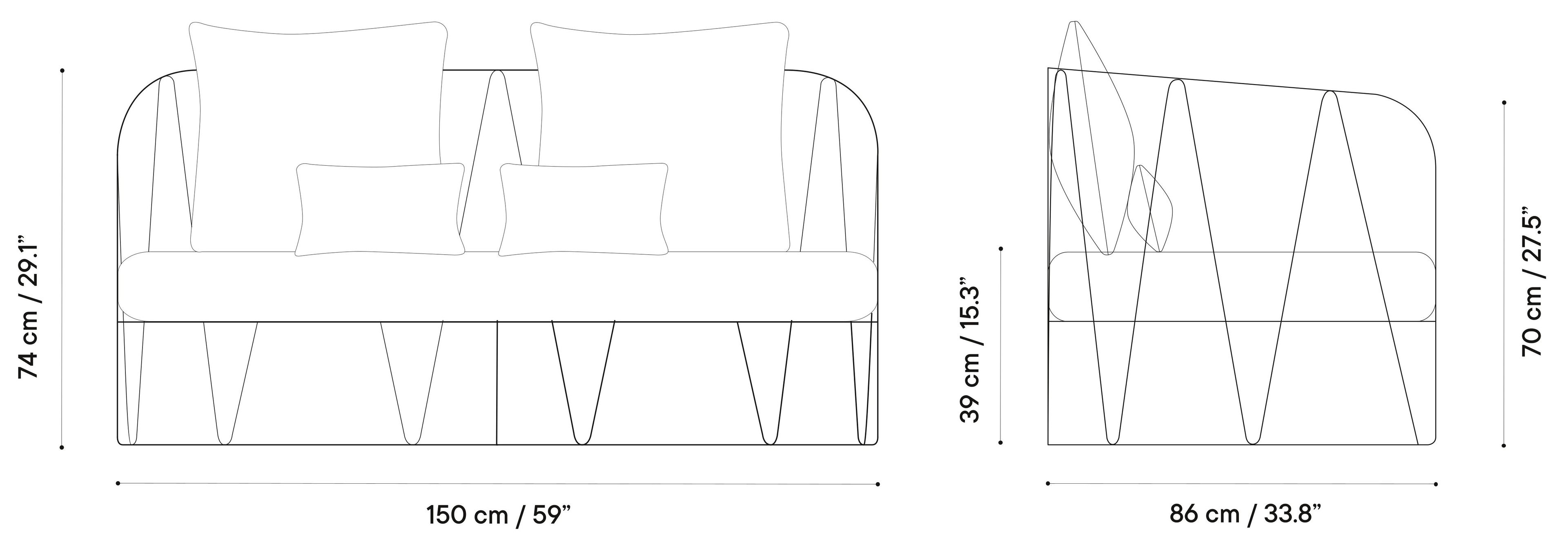 2-местный оцинкованный стальной садовый диван iSimar Lagarto ARCH-00148481 - Вид №5