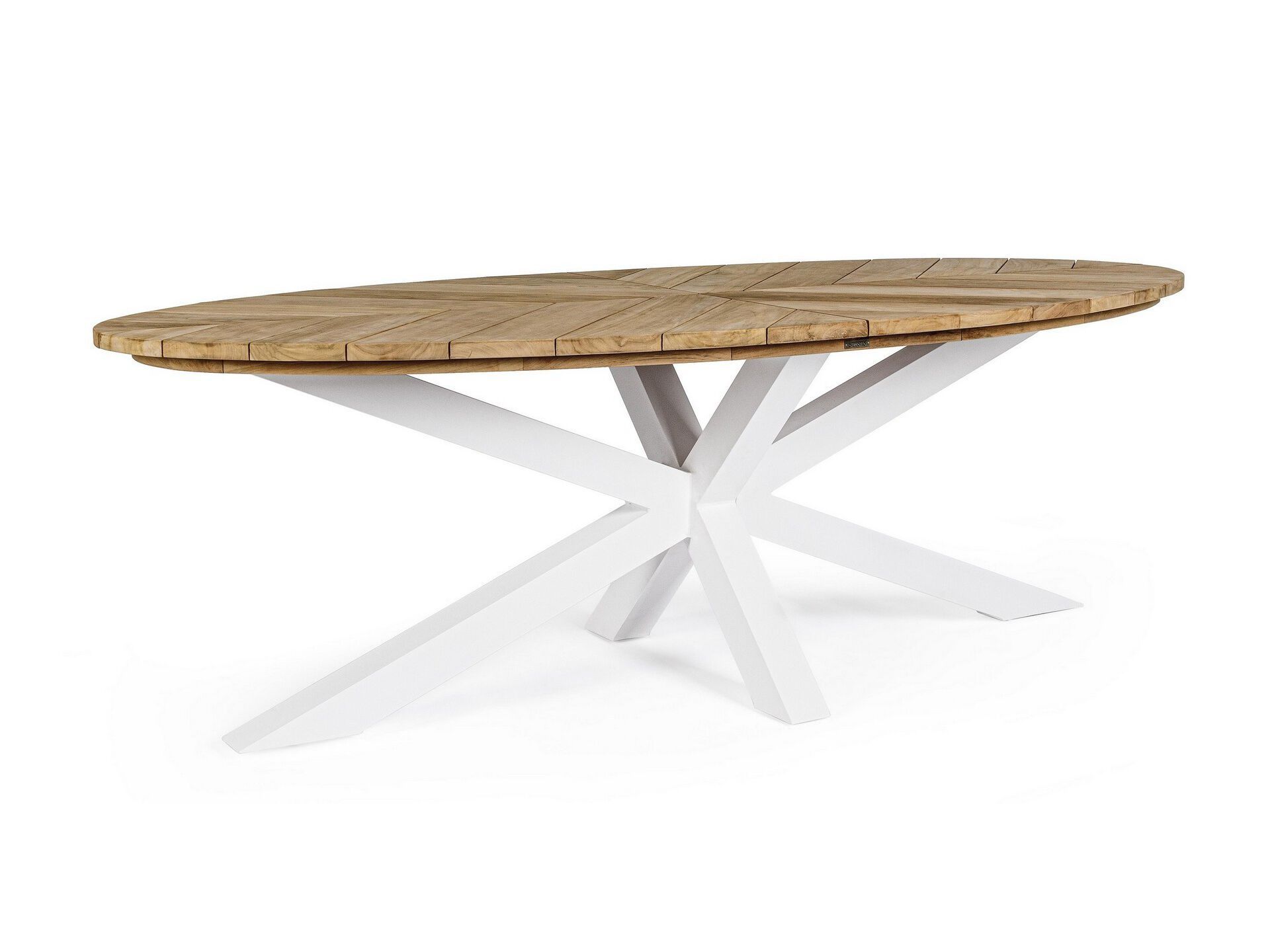 Овальный стол для сада из алюминия и тика BIZZOTTO PALMDALE ARCH-00071500