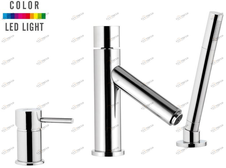 Remer Rubinetterie Комплект для ванны из хромированной латуни с ручным душем Minimal color Nr 07 2