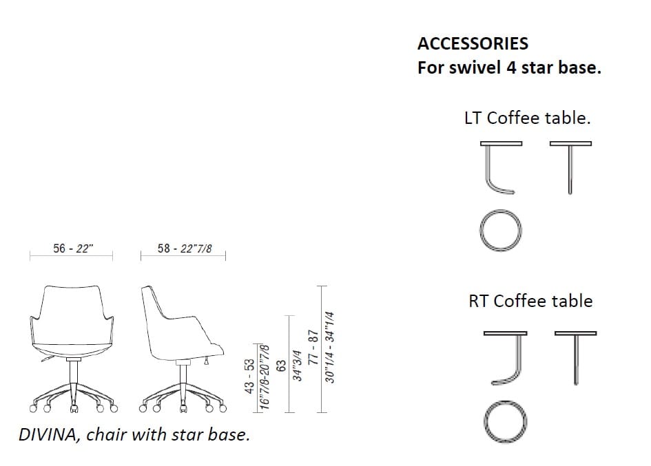5-спицевое вращающееся офисное кресло ESTEL GROUP ARCH-00048007 - Вид №2
