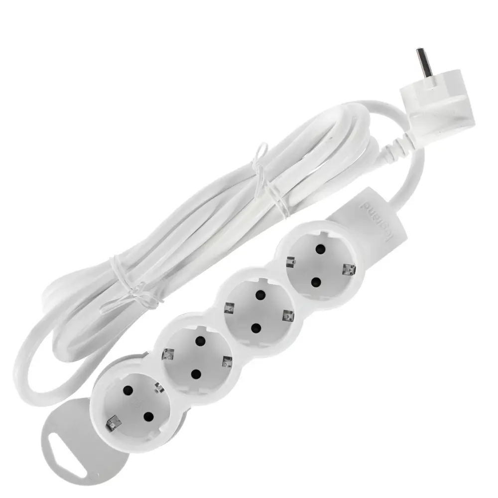 Удлинитель с заземлением Legrand 4 розетки 3 м, цвет серый STLM-2091927 - Вид №1